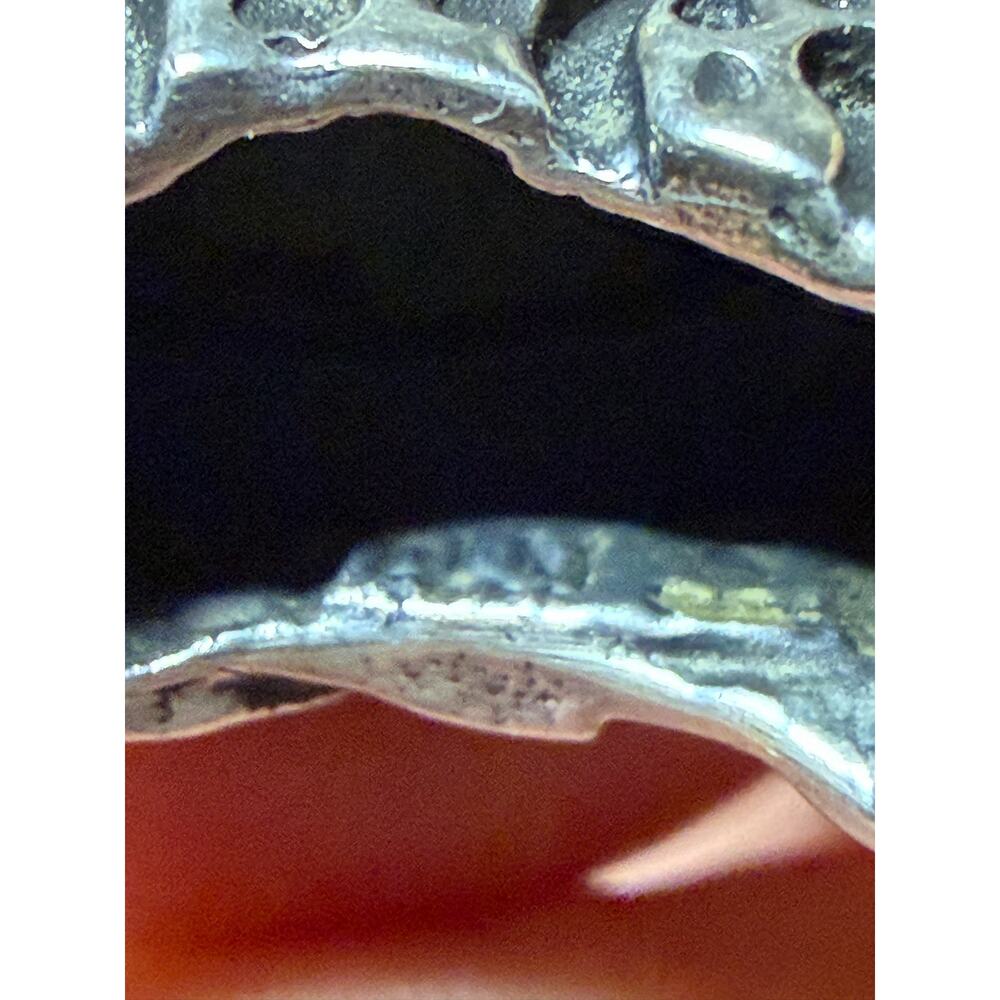 Dian Malouf Vintage Turquoise Ring Scroll Sterling Silver Sz 6.25 Artisan - Picture 5 of 7